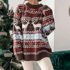 Y2K Style Allover Print Christmas Sweater