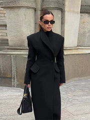 Faux Fur Parka with Shoulder Pads