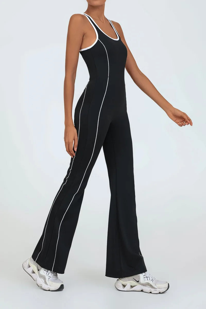 Backless Flare Yoga Jumpsuit