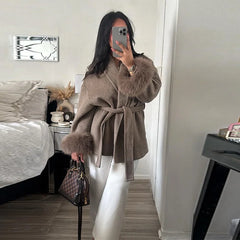 Woolen Stand Collar Coat