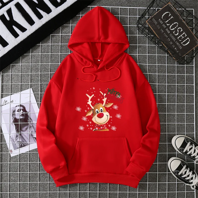 Streetwear Christmas Deer Pullover