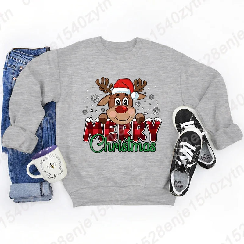 Christmas Reindeer Plaid Sweatshirt
