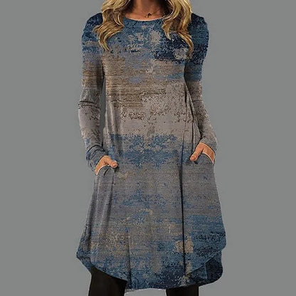 Vintage Print Mini Dress