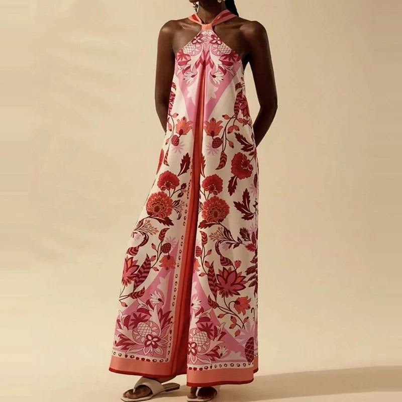 Off Shoulder Print Wide Leg Jumpsuit