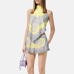 Boho Halter Backless Set