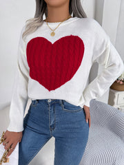Heart Pattern Knit Pullover