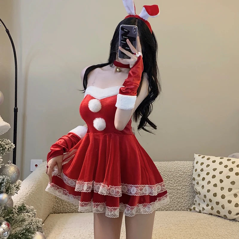 Rabbit Girl Christmas Cosplay Costume