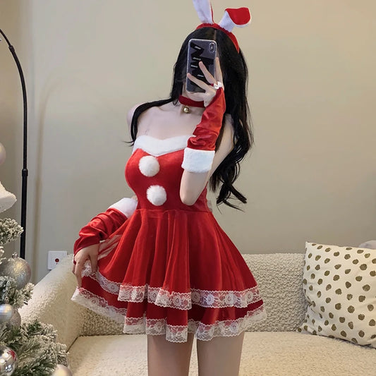 Rabbit Girl Christmas Cosplay Costume