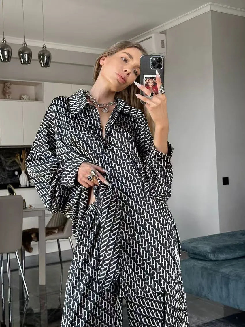 Printed Shirt Pants Set