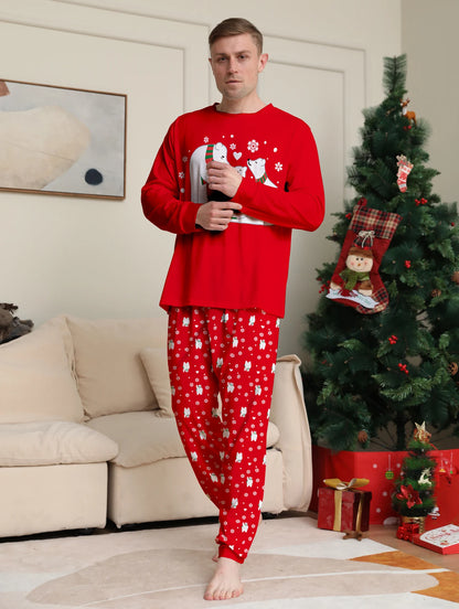 Red Polar Bear "Merry Christmas" Pajama Set