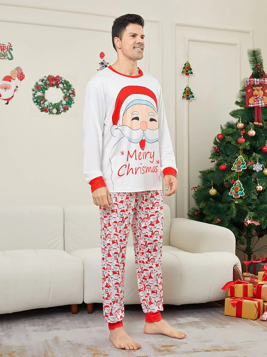 Santa Letter Print Family Pajama Set