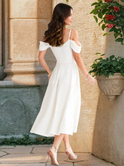 Off-Shoulder Solid Long Dress