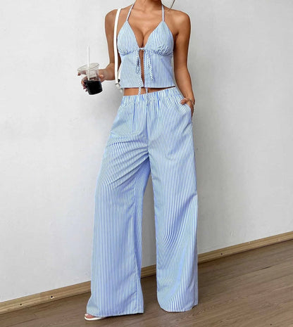 Striped Vest Pants Set