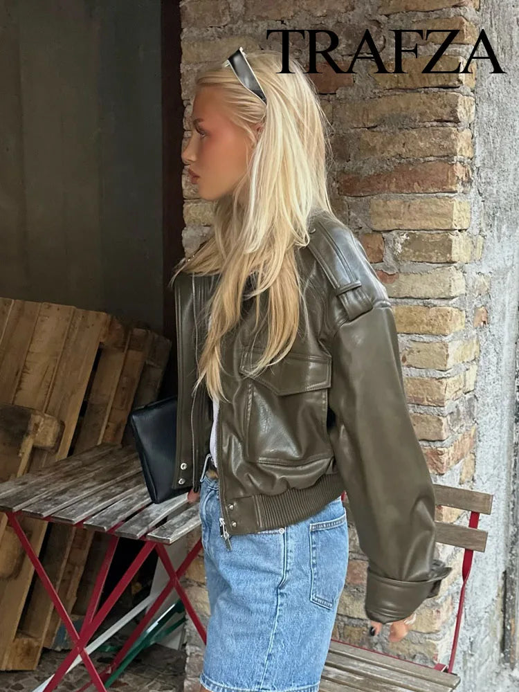 Solid Long Sleeve Streetwear Jacket