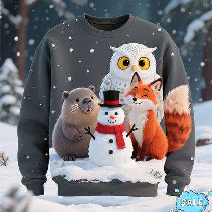 3D Capybara & Penguin Christmas Sweater