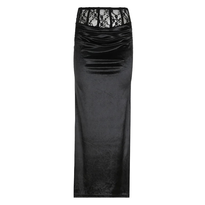 Gothic Velvet Trumpet Skirt