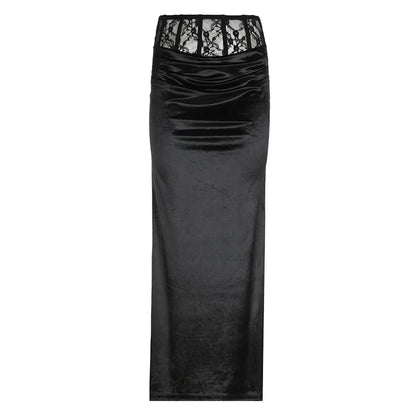 Gothic Velvet Trumpet Skirt