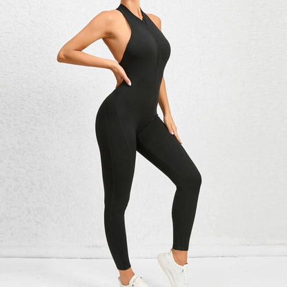 Zip Up Scrunch Butt Yoga Jumpsuit