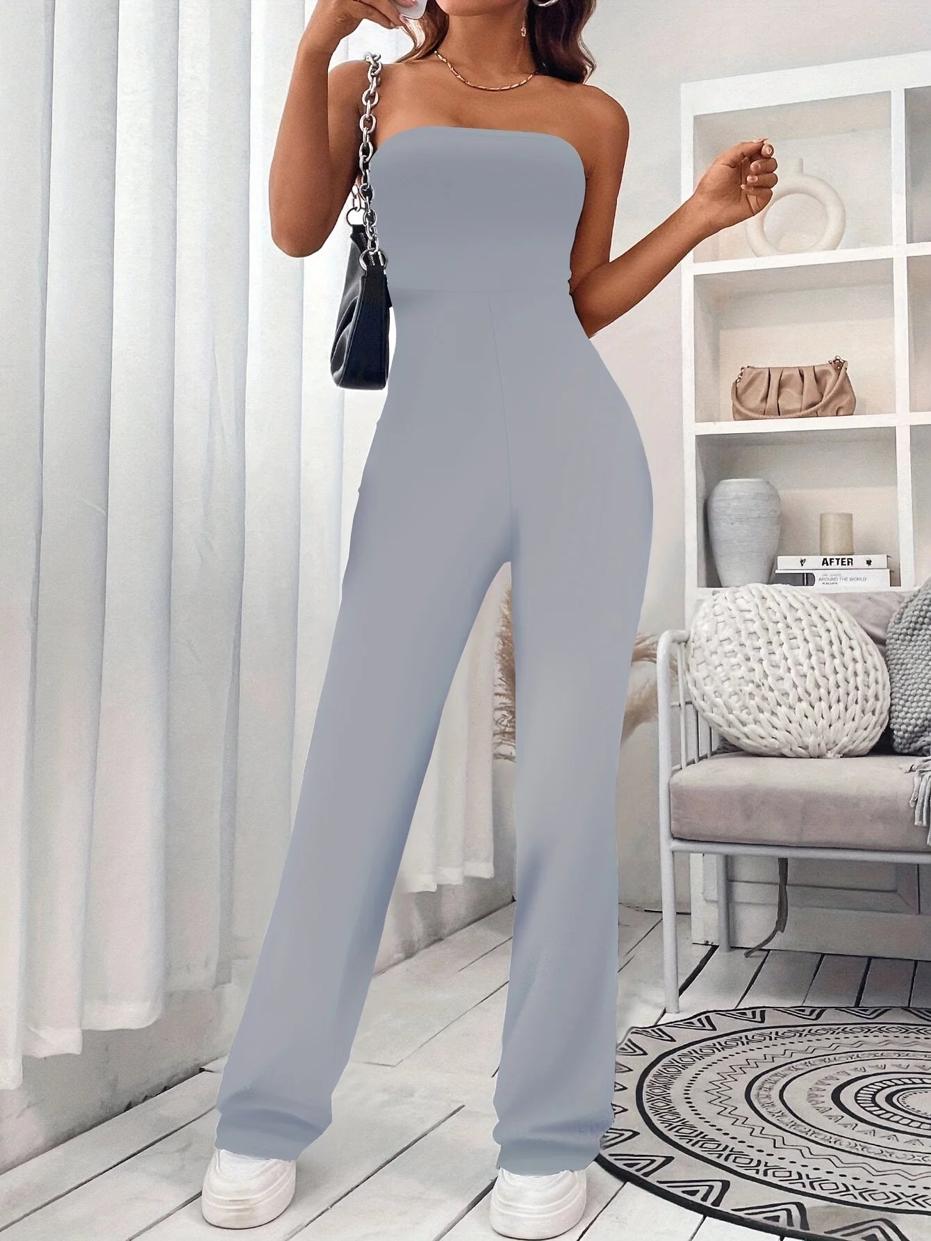 Corseted Slim Fit Flared Jumpsuit