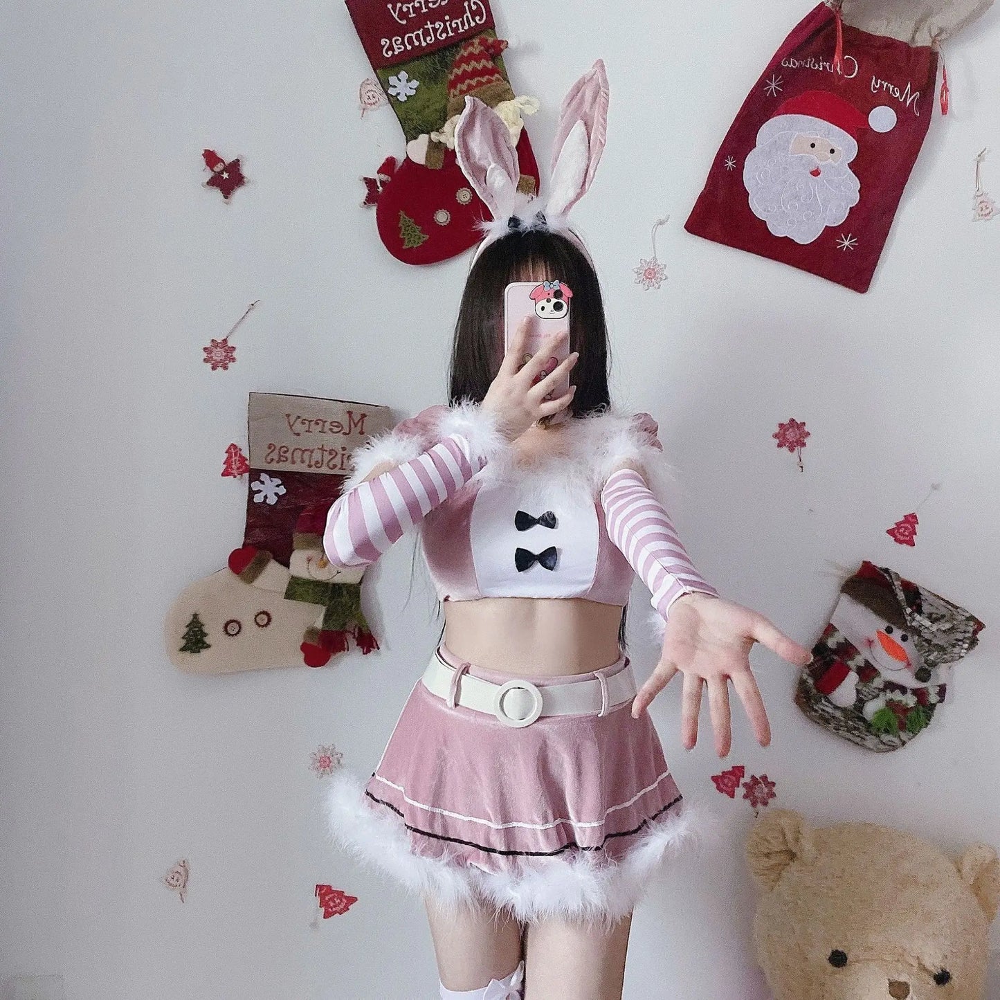 Off-Shoulder Santa Dress