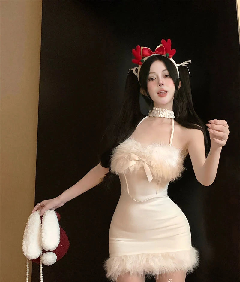 Sexy Bow Christmas Mini Dress