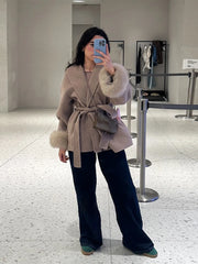 Woolen Stand Collar Coat