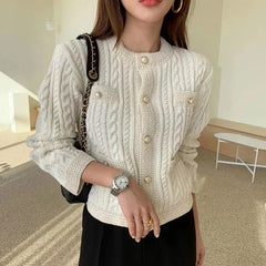 Single-Breasted Knit Cardigan