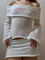 Off Shoulder Boat Neck Sweater