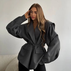 Lace-Up Lapel Jacket