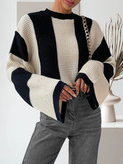 Colorblock Drop Shoulder Knit Top