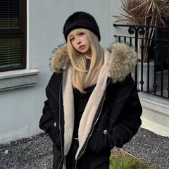Fur Collar Hooded Jacket