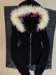 Punk Faux Fur Hooded Jacket