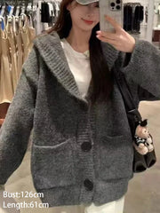 Hooded Knit Cardigan