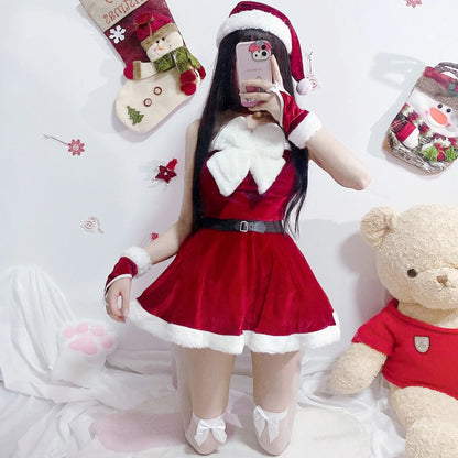 Off-Shoulder Santa Dress