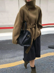 Woolen Double-Breasted Coat