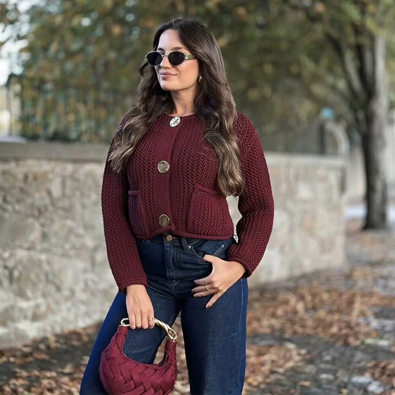 Button Front Knit Cardigan