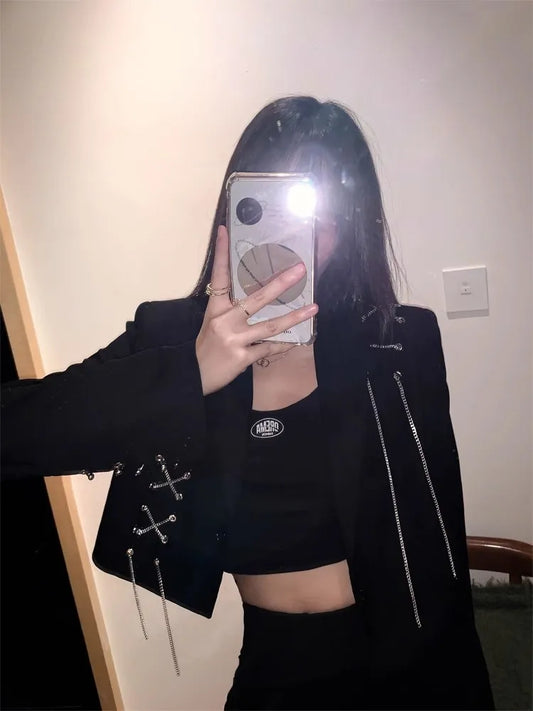 Metal Chain Streetwear Blazer