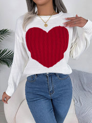 Heart Pattern Knit Pullover
