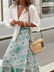 Boho Printed A-Line Skirt