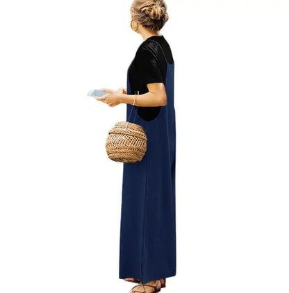 Cotton Linen Wide Leg Jumpsuit