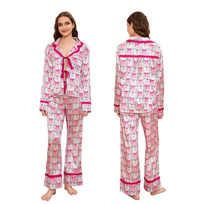 Leopard Print Christmas Pajama Set