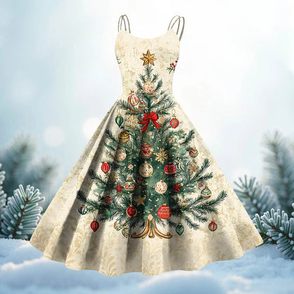 Forest Print Swing Slip Dress