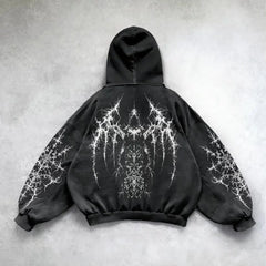 Solid Color Punk Hoodie