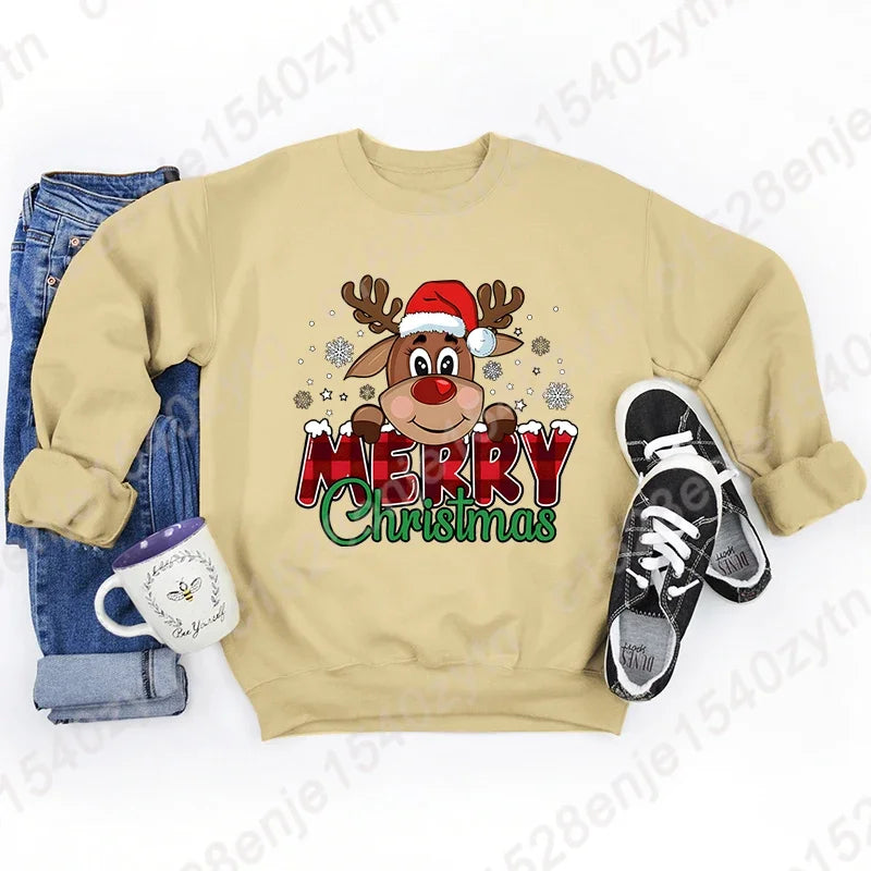 Christmas Reindeer Plaid Sweatshirt