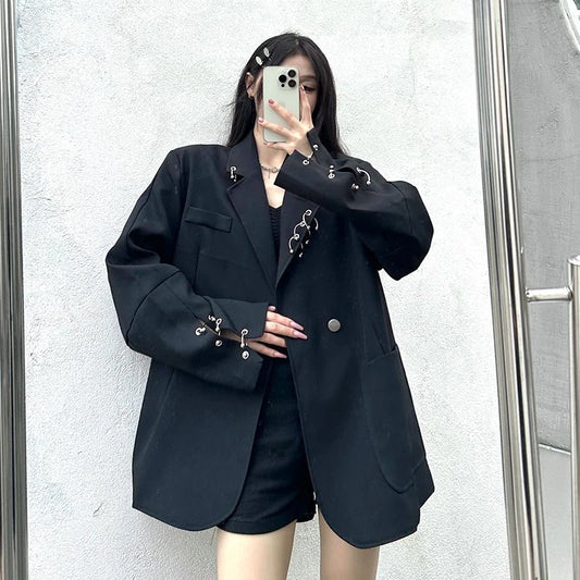 Oversized Black Streetwear Blazer