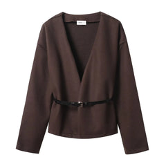 Belted V-Neck Jacket