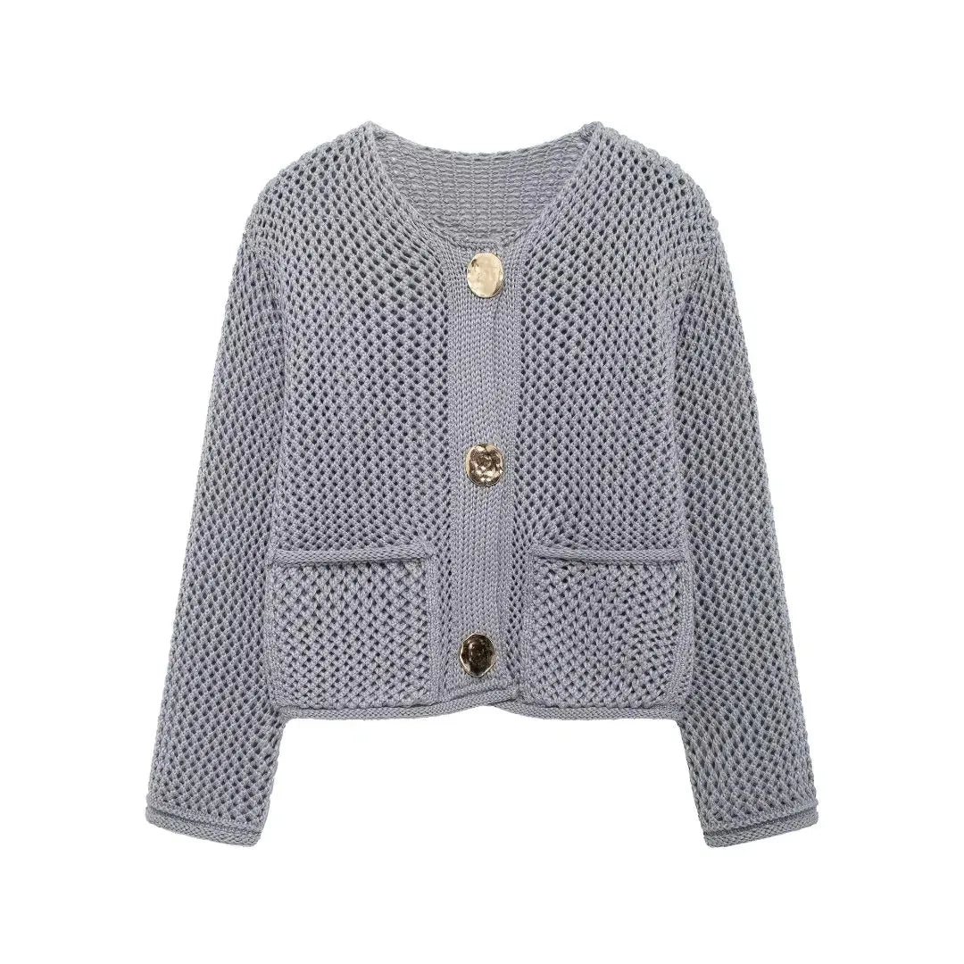 Button Front Knit Cardigan