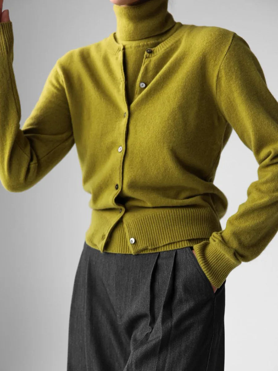 O-Neck Single-Breasted Knit Cardigan