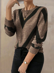 Geometric Round Neck Sweater