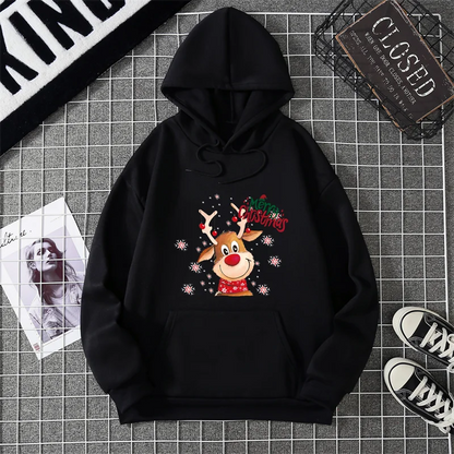 Streetwear Christmas Deer Pullover